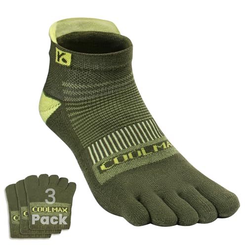 Image of Coolmax Performance Ankle Athletic Running Toe Socks for Men and Women