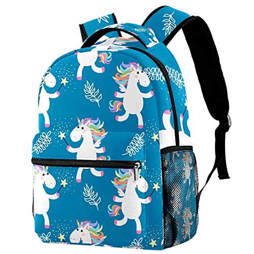 Sac à dos voyage licorne fille garçon avec porte-gourde pour école et loisirs