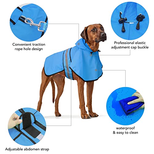 Weesiber Dog Coats Waterproof, Adjustable Dog Raincoat with Reflective Strip - Image 2