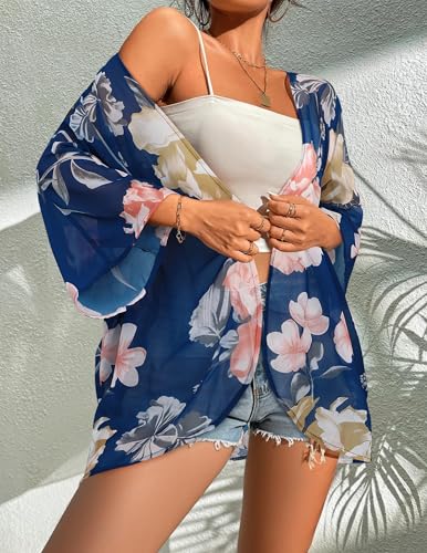 Image of BB&KK Women's Floral Kimono Summer Short Cover Ups Tops