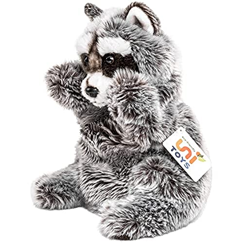 Títere de mano mapache de 26 cm para contar cuentos infantiles en casa