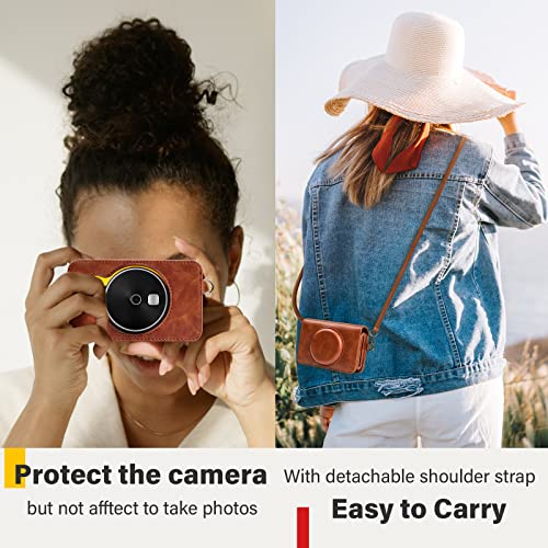 Funda de cuero PU para cámara Kodak Mini Shot 2 Retro miniatura 5