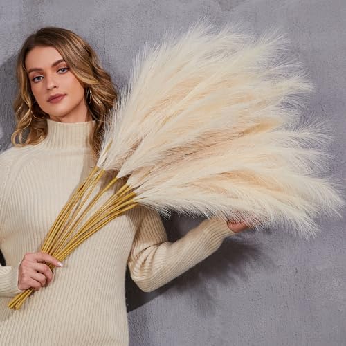 PERFNIQUE Pampas Grass Decor Tall, 9PCS Pompas, Large Faux Pampas...