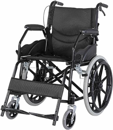 車椅子、軽量折りたたみトラベル車椅子、多機能自走式車椅子、大人と高齢者に適しています(ブラック)