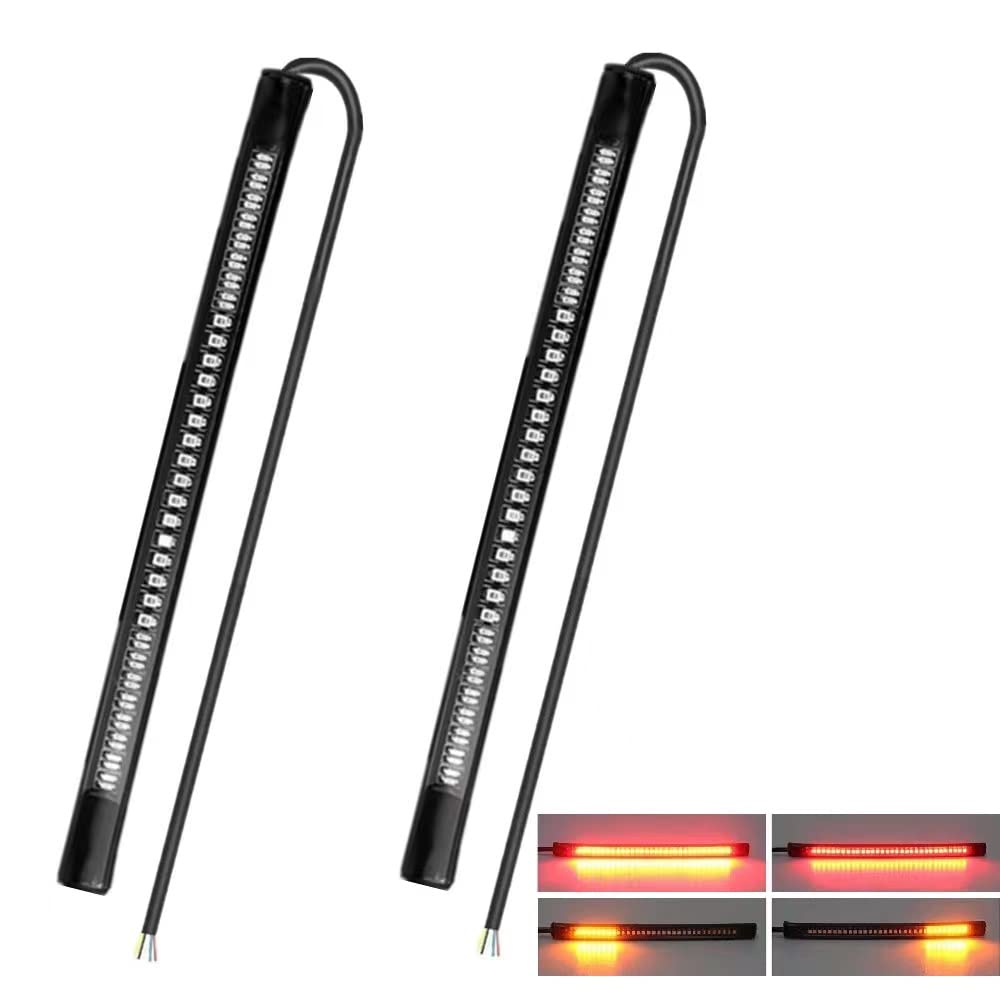 SONCHIE Universal LED Tail Brake Stop Turn Signal 32LED Flexible LED light for motorcycle Light Strip (2 Pack)