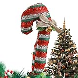 Zucker-Weihnachtsdekoration - Roter weißer Stoff mit Glocke und dekorativer Süßigkeiten-Ornament Festraum-Innenraum Wohnung Winterfest fe