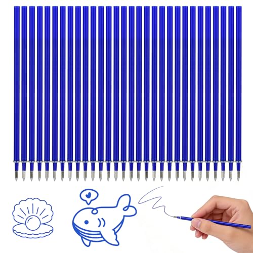 30 Piezas Boligrafo Borrable Recambios Azul, Compatibles con Legami, Punta 0,7mm, Altura 13cm, Bolígrafo Roller borrable, Erasable Pen Refill, Recambio Tinta Borrable, Tinta Termosensible