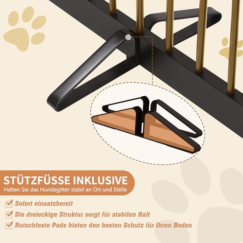 Absperrgitter Hund,Schutzgitter Holz, Freistehendes Hundeabsperrgitter Türgitter Treppengitter Schutzgitter Hund Faltbar Weiß… – Ansicht 4