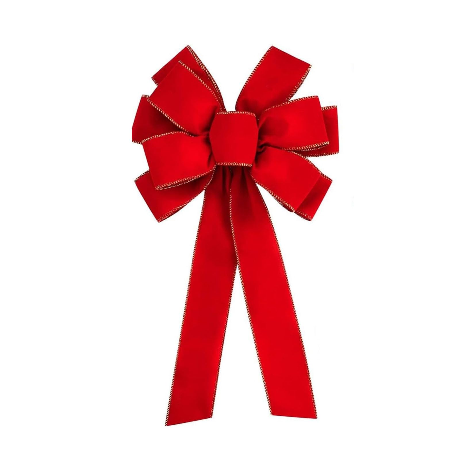 Christmas Decorations 25 50cm Red Burgundy Velvet Bows with Twist Ties