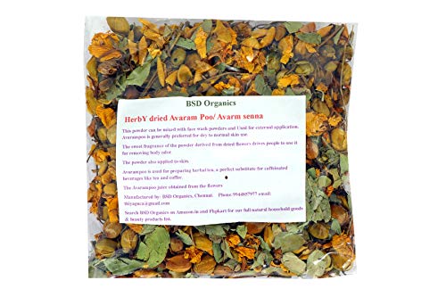 BSD Organics HerbY dried Avaram Poo/Avarm senna/Senna Auriculata/Tanner's cassia/Tamgedu for tea, skin care and more - 100 gram