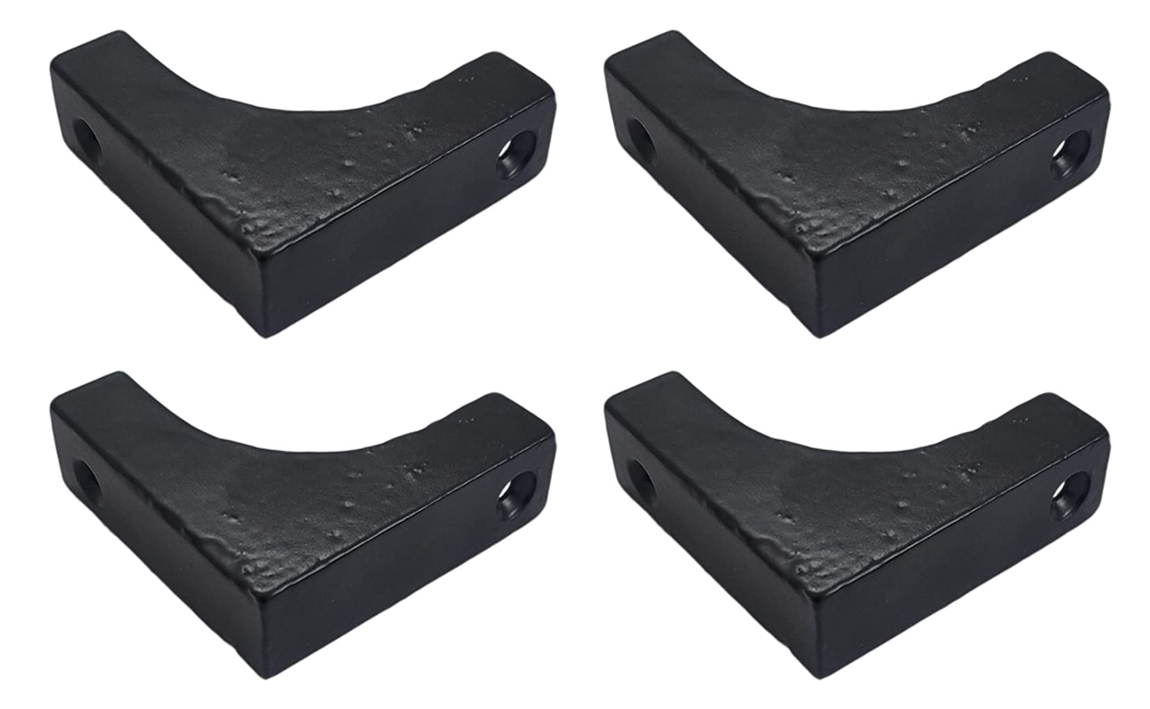 Adonai Hardware 2 Inch"Anna" Antique Iron Table Corner (Supplied as 4 Pieces per Pack) - Matte Black Powder Coated