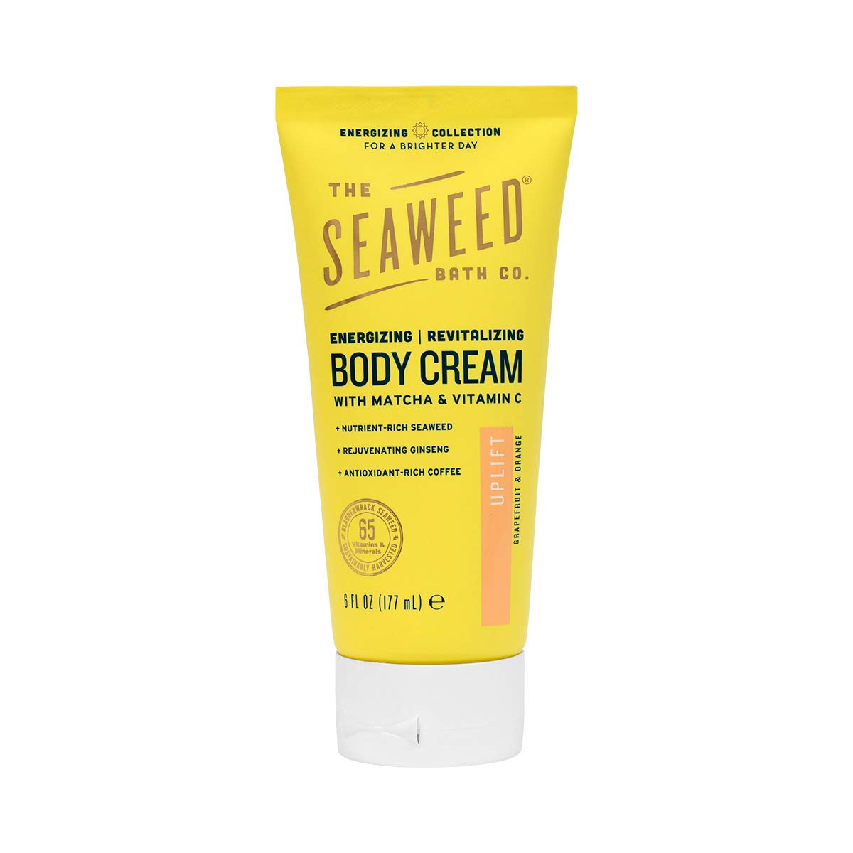 The Seaweed Bath Co.Energizing Body Cream, Uplift, Nutrient-Rich Bladderwrack Seaweed, Vegan, Paraben Free, 6 fl. oz.