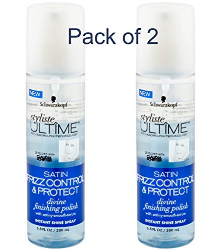 New Schwarzkopf Styliste Ultime Satin Frizz Control Finishing Polish, 6.8 Ounce (Pack of 2)