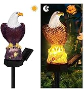 Luzes solares de jardim de águia, estátua de águia, decoração de jardim, luz solar, decoração ao ar livre, caminho de águia LE...
