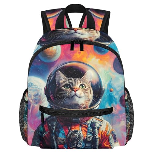 Sac à dos enfant chat spatial multicolore, le cadeau idéal pour la rentrée