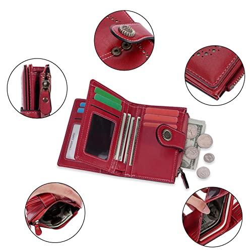 HUA ANGEL Women Long Clutch Wallet Large Capacity Zipper Cellphone Purse PU Leather Ladies Wristlet Purse with Multiple Card Slots for Credit Cards Cash Bills - Image 3