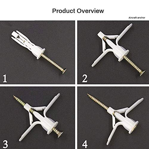 Bicmte WALL ANCHORS With Screws ,Self-Drilling Hollow Wall Anchor, For Drywall,Nylon thumb #4