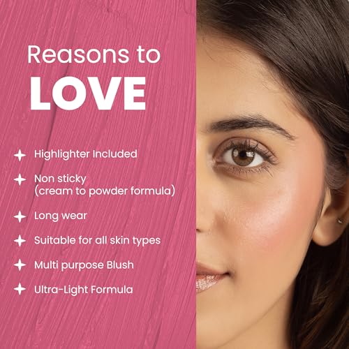 Image of Marbled Blush | Cream to Powder Blush Plus Highlighter | Pink Lemonade | Bright Pink For A Youthful Flush | Long Lasting | All Skin Types