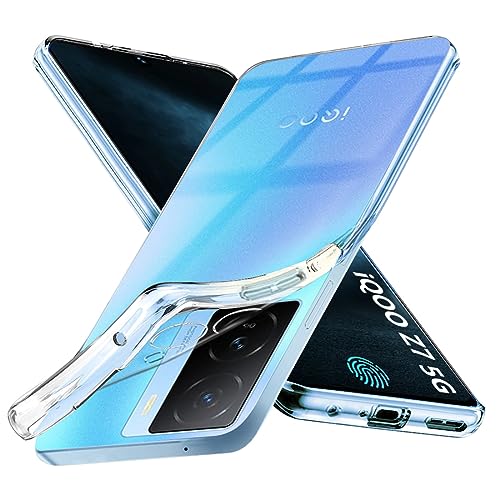 Image of Fashionury Crystal Clear Case for iQOO Z7 5G / Z7s 5G | Yellowing Resistance | Transparent TPU Silicone | Raised Camera Lips | Slim Transparent Cover
