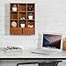 MyGift 16.5 inch Vintage Wooden Display Shelves with 2 Drawers Storage 9 Compartment Shadow Box