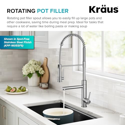 KRAUS Matte Black 26 in Pull Down Kitchen Faucet with Pot Filler KPF-1605MB - image 6