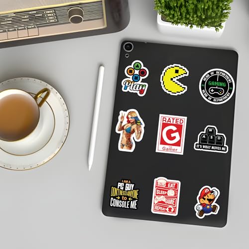51 pcs Gaming Stickers for Laptop Gaming Vinyl Stickers for Laptop, Journal, Bike Helmet, Gaming Console, Guitar, Mobile Case - Aesthetic Waterproof Gamer Sticker 4 51mp6oNp61L