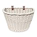 Colorbasket 01570 Adult Front Handlebar All Wicker Bike Basket, Hand Woven, Adjustable Leather Straps, White