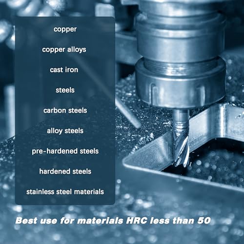 Image of Carbide Square End Mill - 2 Flute - 3 /32 inch-2T (5 Piece, 3 /32 inch) - for Milling Alloy Steels, Hardened Steel, Metal & More - Mill Bits Sets for DIYers & Professionals by LU&MN