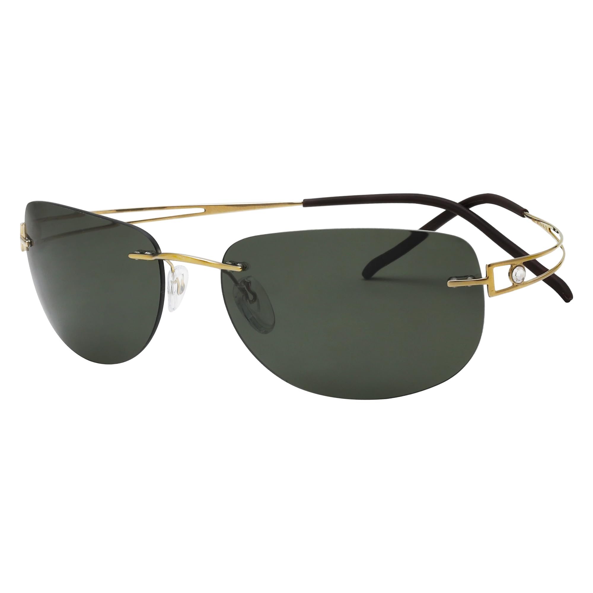 Eyekepper Pilot Rimless Titanium Polarized Sunglasses for Men and Women