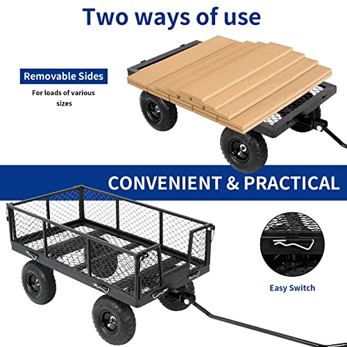 image for BILT HARD 880 Lbs Capacity Steel Yard Garden Cart, Heavy Duty Carts an