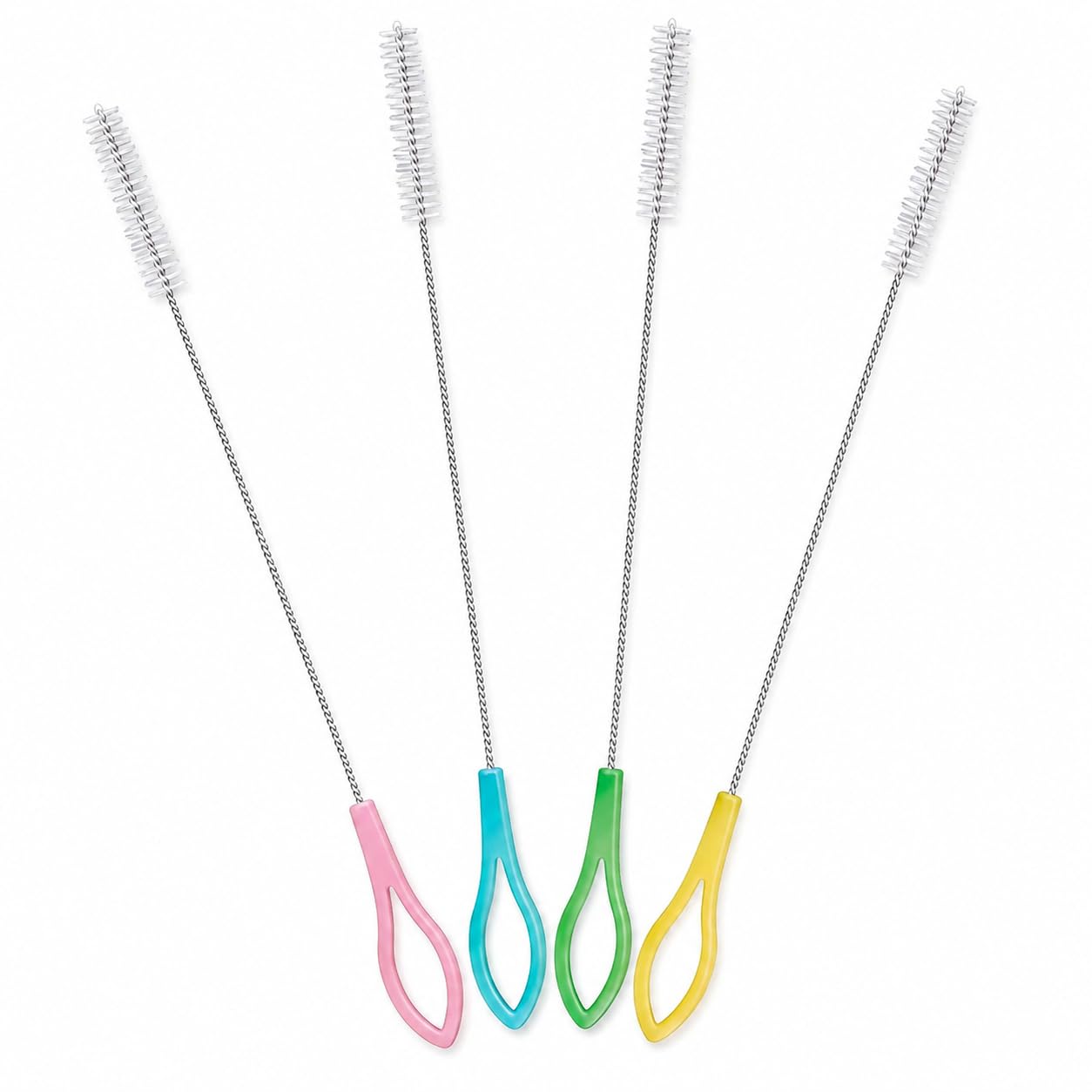 Straw Cleaner Brush, 4 Pcs Stainless Steel Straw Cleaning Brushes, Small Bottle Brush for Reusable Straws and Pipes
