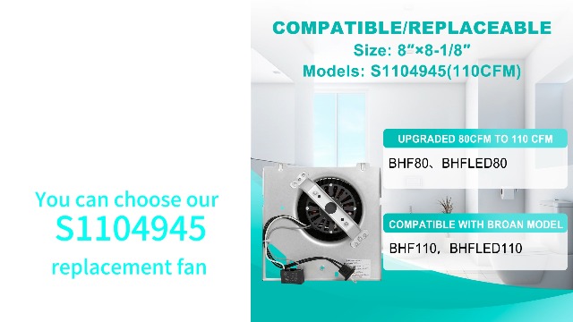 Image of 110 CFM BHF80 Replacement Fan, Compatible with BHFLED80,BHF110,S1104945