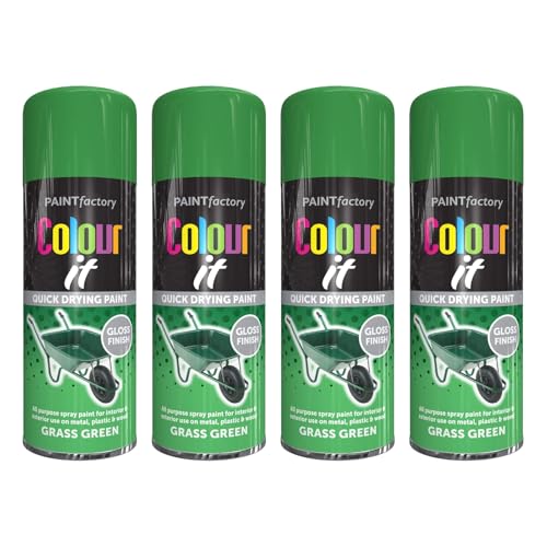 YSAMAX Green Spray Paint Fast-Drying Formula Sleek And Professional Appearance Compact And Easy To Handle Provides A Tough Protective Layer 250ML (4PCS)
