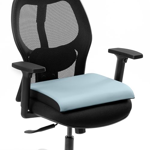 Image of Frido Cloud Seat Cushion with High-Density Memory Foam | Tailbone & Thighs Support Pillow | Washable Stretch Cover | Anti-Slip Base | Portable Handle | Ideal for Office, Car & Home Chairs, Lilly Pad
