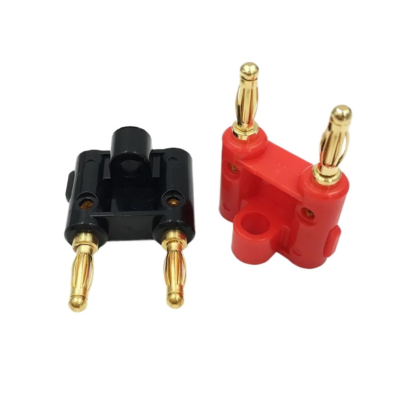 100 pezzi dorati doppi 4mm spina maschio a banana for presa jack adattatore altoparlante connettore(50Black 50Red)