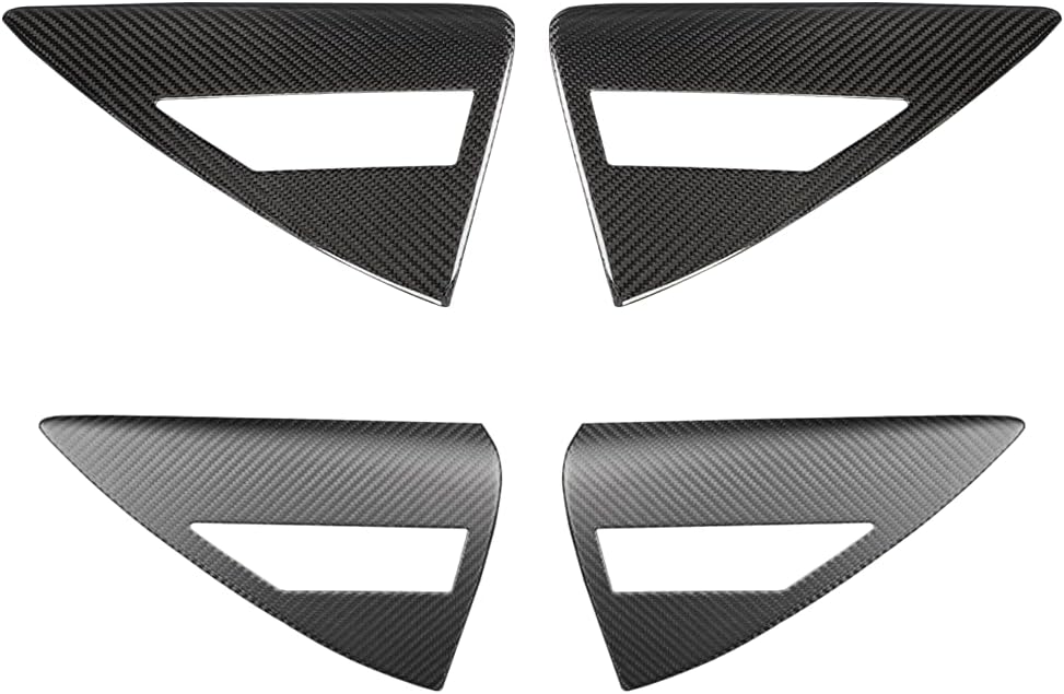 JSWAN Carbon Fiber Charging Port Wrap Cover Fit for Tesla New Refreshed Model 3 Highland (2024+) Charging Port Anti Dust Antiscrach Cover Tail Light Panel Cover (Matte Charging Cover-R+L)