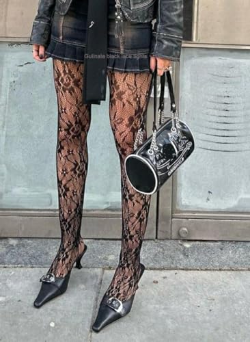 Image of Lace Tights Lace Stockings Sunflower Fishnet Stockings for Women Leggings Floral Pantyhose