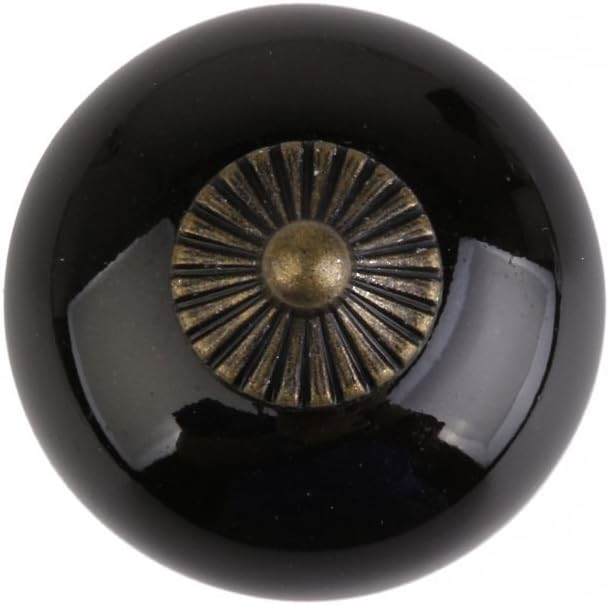 10 Pcs Kitchen Pull Handle Drawer Knobs Ceramic Door Cabinets Cupboard Hardware Baby Kid's Furniture Lockers Handles Decorative (Black)