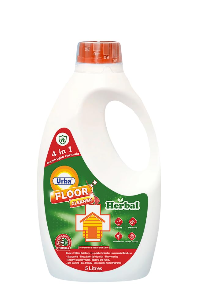 Urba Herbal Floor cleaner 5 litre | Super Saving pack | Ecofriendly floor cleaner with Power of NEEM | 5L |Floor cleaner disinfectant |Money saver pack