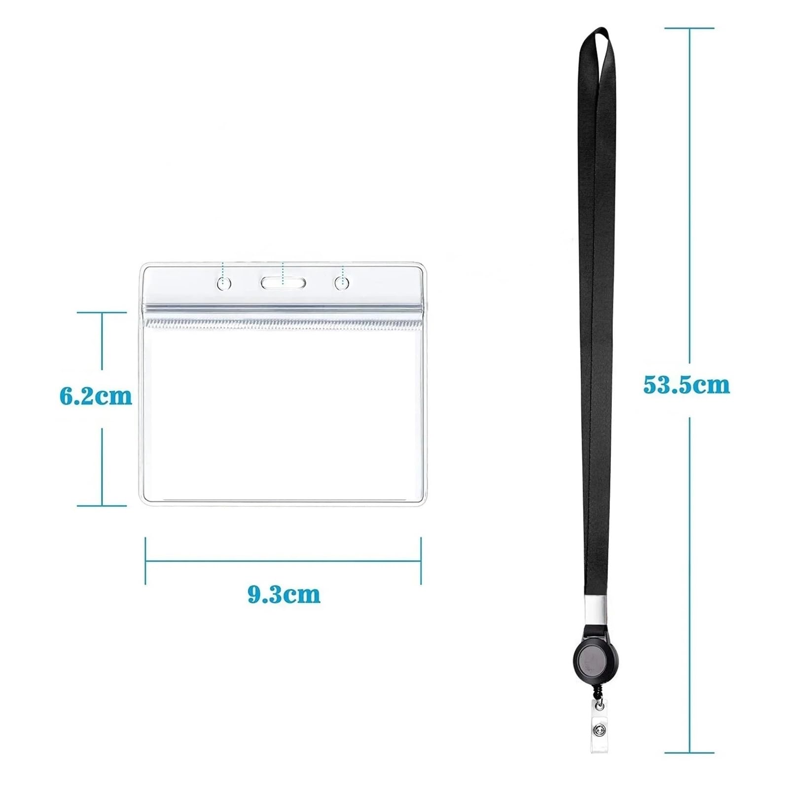 Namensschild-Halter, einziehbar, Umhängeband mit Kartenhülle für Ausweis, Handy, Schlüssel, Mitarbeiter, Arbeitsseil, 24 Stück