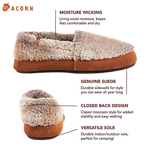 Acorn Women's Moc Slipper – Cozy, Comfortable Moccasins For Women – House Shoes With Memory Foam Cloud Cushioning And Indoor / Outdoor Sole, Sunset Cable Knit Textured, 6.5-7.5 #TOP1