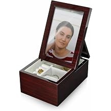 Ultra-Modern Music Box with Fold-Up Photo Frame - Solid Wood Jewelry Box with Compartment with Picture Frame 6 X 4 - Many Songs to Choose - La Boheme Mi Chiamano Mimi