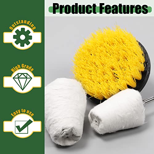 Keadic 14Pcs Nylon Fiber Flap Discs And Buffing Polishing Wheel Drill Brush Kit With 1/4" Hex Shaft Drill Bit For Motorcycle Car Aluminum Stainless Steel Chrome Grinding Plastic Ceramic Glass #TOP2