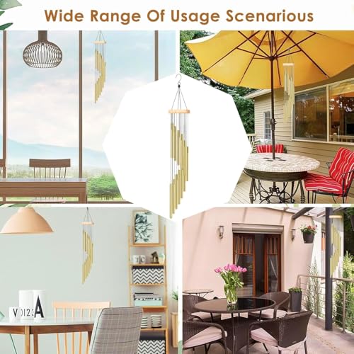 Image of Large Memorial Feng Shui /Vastu Wind Chimes for Home, Office, Indoor & Outdoor Decoration | Elegant 15 Aluminum Alloy Tuned Tubes for Positive Vibrations Energy Flow