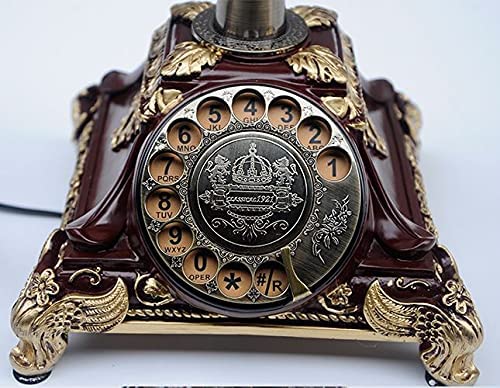 Glaceon Classic Old-Fashioned Telephone,Cloth Cord Telephone Continental Retro Antique Telephones Household Rotating Disk Antique Vintage Telephone landline Telephone Home (Square) 4