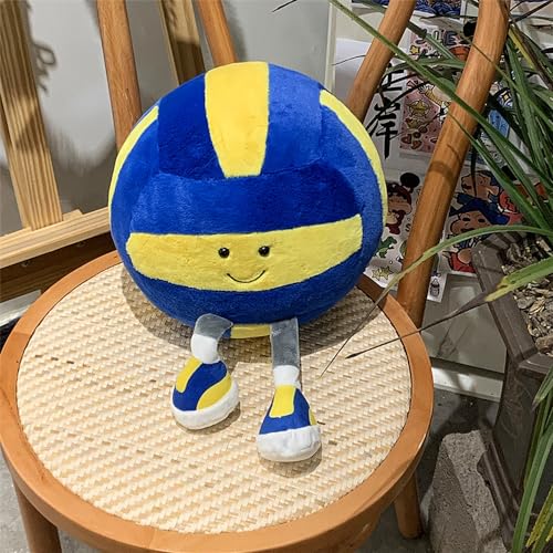 XIYUAN 13.7inch Football Plush Toys Soft Stuffed Sports Plush Balls Cute Fun American Soccer Doll Toys with feet Creative Football Spherical Decor Throw Pillow for Christmas Kids Gift (Volleyball) - Thumbnail 7