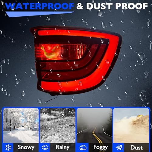 Misakomo LED Tail light Right Compatible with 2014-2023 Dodge Durango Passenger Outer Side, Replace 68155948AC 68272126AA -Rear Driving Running Lamps Brake Turn Signal Lamp by Misakomo - Image 5