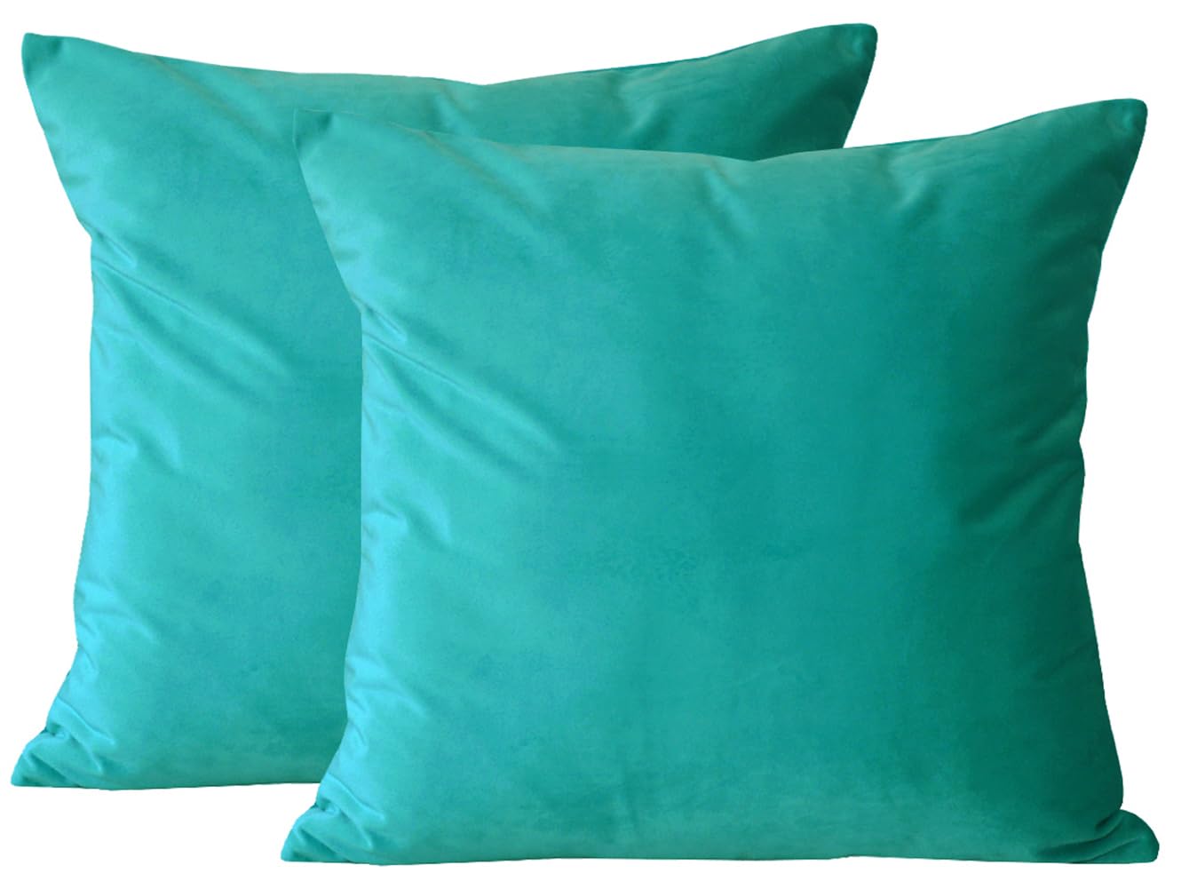 Lutanky Velvet Cushion Covers 60 x 60 cm Dark Teal Decorative Square Throw Pillow Cases (Pack of 2) Soft Large Pillow Covers for Sofa Bedroom Couch 24 x 24 Inch — image 1