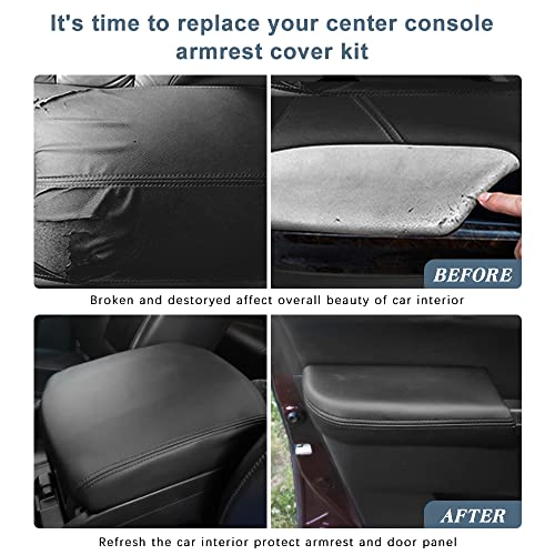 Apeixoto Center Console Armrest Cover Compatible With 2009 2010 2011 2012 2013 2014 2015 Honda Pilot Black Armrest Cover Leather Suture Console Lid Cover #TOP5