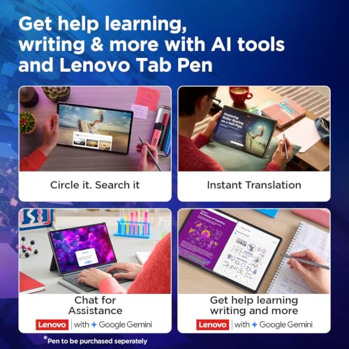 Image of Lenovo Idea Tab Smartchoice |11-inch 2.5K Clear Display, 90Hz Refresh Rate, 8GB RAM, 256GB ROM| MediaTek Dimensity 6300| 7040mAh Battery|4 Speakers| USB-C |Wi-Fi |AI-Enabled, Dolby Atmos, Luna Grey